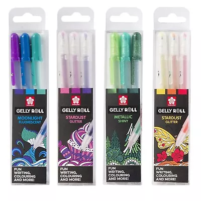 Sakura Gelly Roll Gel Pens - Moonlight/Metallic/Stardust/ Wallets Of 3 • £6.99