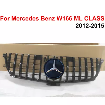 Grille For Mercedes Benz W166 ML CLASS 2012-2015 GT Style Gloss Black W/Emblem • $109.59