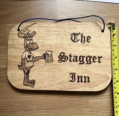 £10 • Buy Wooden Home Bar Sign . The Stagger Inn 
