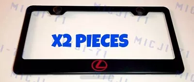 X2 Lexus Stainless Steel Black License Plate Frame Rust Free W/ Caps • $19.50