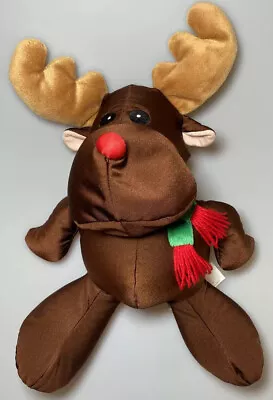 15” Moshi Brentwood Originals Brown Moose Reindeer Microbead Stuffed Toy Scarf • $57