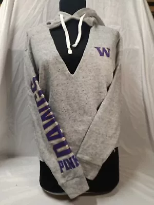 Victoria's Secret PINK Collegiate Collection U Of W Huskies Deep-V Hoodie Sz XS • $16.99