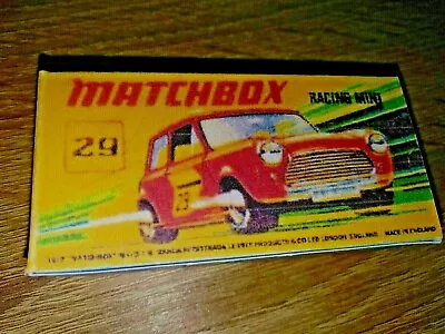 Matchbox -  No29 Racing Mini - Replica / Repro Box • £1.95