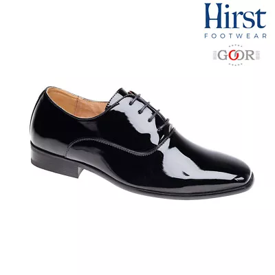 Mens Shoes Wedding Formal Suit Black Patent Leather Shiny UK 6 - 14  GOOR M710AP • £33.95