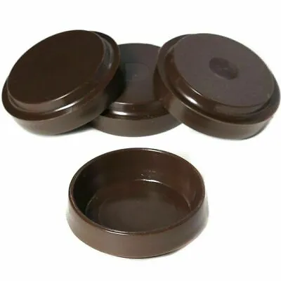 £3.15 • Buy 4 X Brown Furniture Castor Cups For Chair Bed Table Carpet Laminate Protector
