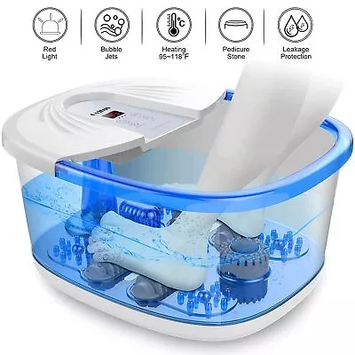 Foot Spa Massager Machine With Heat Foot Bath Tub Basin Soaker Bubble Vibration • $34.99