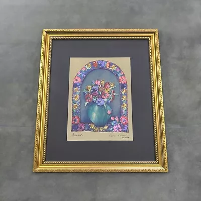 VINTAGE Framed FOIL Art Picture “ANEMONES” By PAULA Kenevan POSSI 1999 EUC • $25