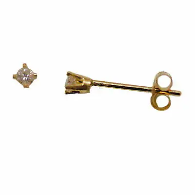 Genuine Diamond Stud Earring In 9ct Gold 2mm Across (small) Women Kids Gents • £33.85