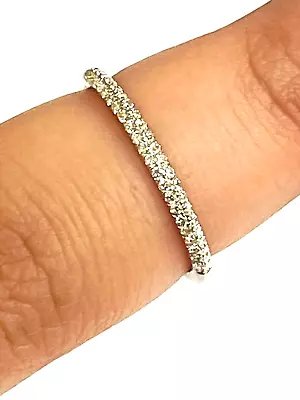 18k White Gold Micro Pave Delicate Diamond Band 0.22cttw Sz 6.5 1.4g • $355