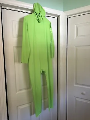 Full Body Zentai Morph Suit Lime Green XL Spandex Halloween Open Face Costume • $15