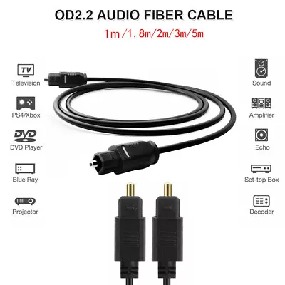 Toslink Optical Fiber Audio Cable Surround Sound OD 2.2mm Cord Lead • $5.90
