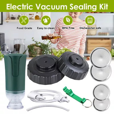$19.99 • Buy New 10PCS Electric Jar Sealer Universal Vacuum Sealing Machine Cover Food USA