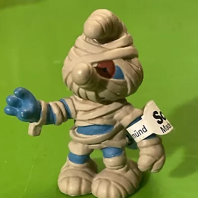 Mummy Smurf Halloween Figure Rare GERMANY Vintage Toy Figurine PVC 20544 Spooky • $37.95