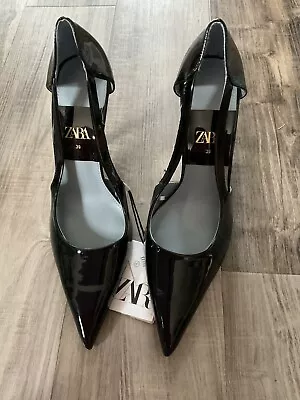 $39 • Buy ZARA Patent Cutout Heels Size 39