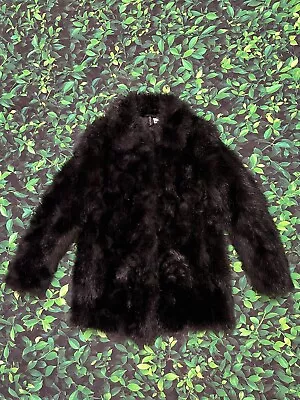 Size 4 Black H&M Faux Fur Jacket. • $20