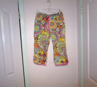 $19.77 • Buy Vera Bradley HAPPY FLOWER Pajama Size S PANTS Light COTTON Capri POCKET