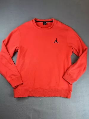 Jordan Sweatshirt Mens XL Red Pullover Jumpman Crew Neck Sweater Fleece Air Logo • $28.50