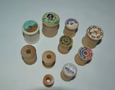 Vintage Wooden Sewing Spools Lot Of Ten ( 10 ) • $4.24