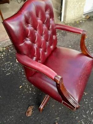 Vintage Captains Chair Oxblood Red • £290