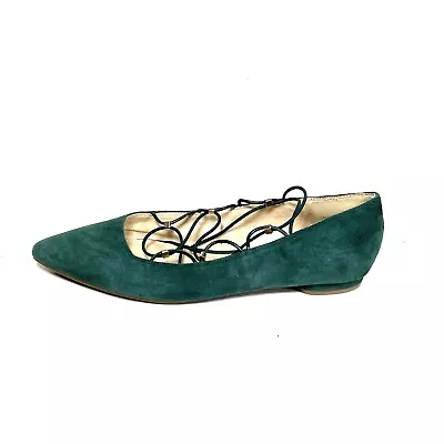 Nine West Okfineo Women’s Ballet Flats Pointed Toe Green Suede Size 7.5 M • $46