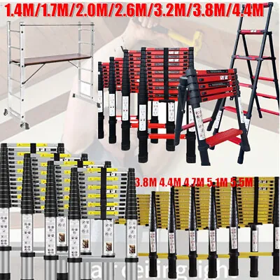 1.4/2.0m/2.6m/3.2m/3.8m/5.2M/4.4m Telescopic Ladder Loft Step Folding Extendable • £28.27