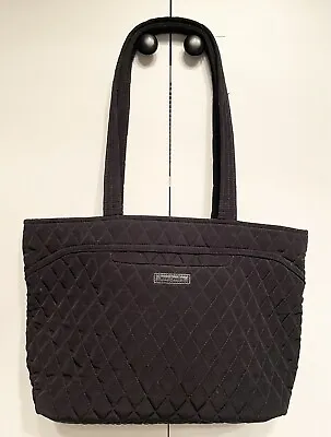 Vera Bradley Classic Quilted Cotton Large Black Tote Shoulder Bag • $40