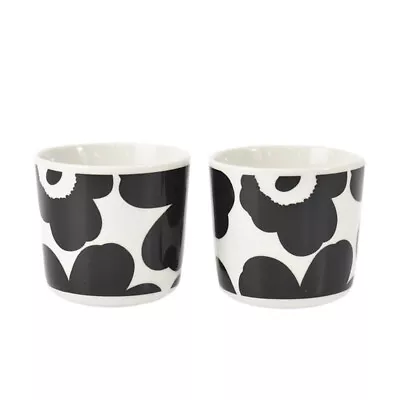 MARIMEKKO Mug OIVA / UNIKKO COFFEE CUP 2DL WITHOUT HANDLE 2 070637 WHITE/BLACK • $50.61