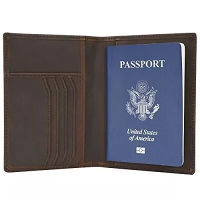 Polare Slim RFID Blocking Leather Passport Holder Travel Bifold Wallet For Men • $40.04