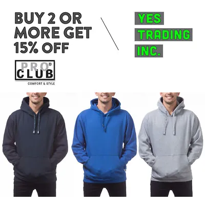 Proclub Pro Club Mens Heavyweight Pullover Hoodie Casual Hooded Sweatshirts • $35.95