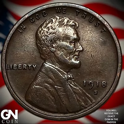 1918 S Lincoln Cent Wheat Penny X9539 • $8