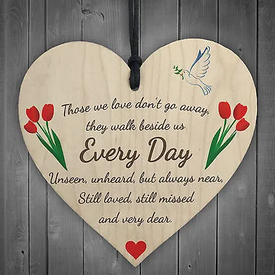 £3.99 • Buy Those We Love Don't Go Away Wooden Hanging Heart Memorial Plaque Heaven Sign