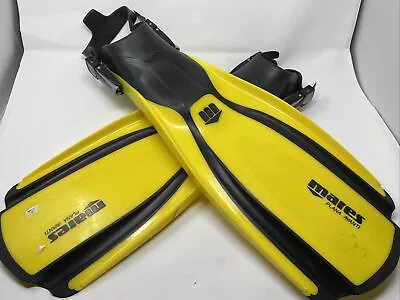 Mares Plana Avanti Scuba Diving Fins W/ Open Heels Yellow Size Reg • $54.99