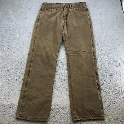 Wrangler Rugged Wear Pants Adult 34x32 Brown Lined Straight Leg Mens 44212 • $19.99