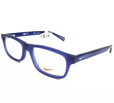 Nike Kids Eyeglasses Frames 5014 430 Matte Blue Rectangular Full Rim 49-15-135 • $34.99