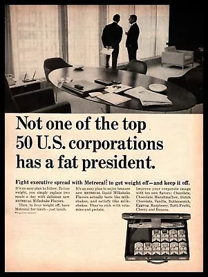 1965 Metrecal Diet Milkshake Briefcase MCM Office Table Vintage Chairs Print Ad • $9.95