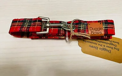 Duggiebows Red & Gold Tartan Dog / Pet Lead • £4