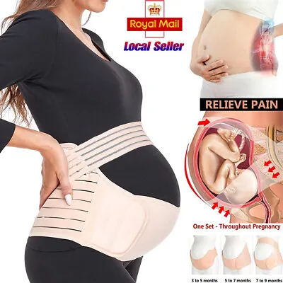 Maternity Pregnancy Belt Lumbar Back Support Waist Band Belly Bump Back Brace UK • £11.99