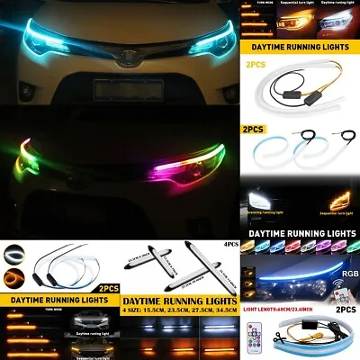 2 LED DRL Car Styling Daytime Running Light Strip Waterproof For Headlight Parts • $27.09