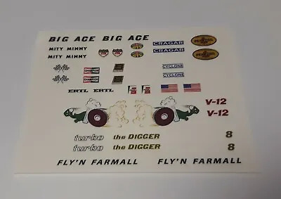 ERTL Big Ace Fly'n Farmall Mity Miny Hot Rod Puller Decal Sheet Allis IH 1/16  • $9