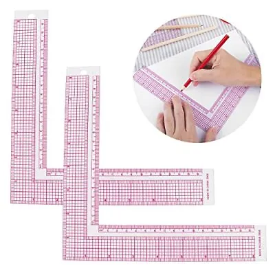 Lusofie 2 Pcs Plastic Sewing Ruler， L Square Ruler Framing Ruler Sewing Measu... • $12.80