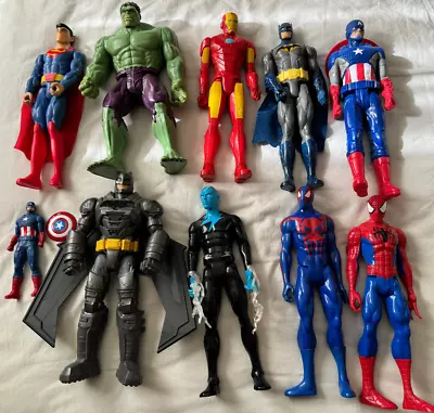 9 Titan Series 12  Super Heros MARVEL DC COMIC AVENGERS ACTION FIGURE Bundle Lot • £5.50