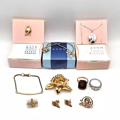 Vintage Avon Lot Original Boxes Breast Cancer Ribbon Crusade Locket Leaf Rose • $5