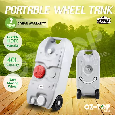 40L Portable Wheel Water Tank Camping Caravan Outdoor Motorhome Container Gray • $89.39