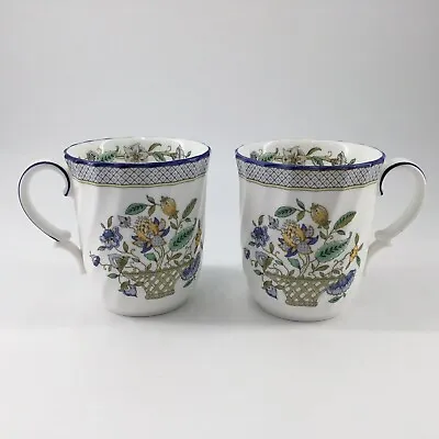 Minton 2 Haddon Hall TRELLIS  Blue Mug Cup Bone China England  Retired  VTG • $39.99