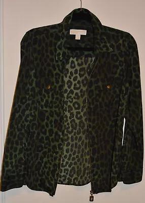 MICHAEL Michael Kors Cheetah Roll Sleeve Dog Tag Shirt Size M • $17.99