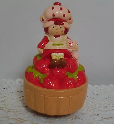 Vintage 1983 Strawberry Shortcake Doll W/ Custard The Cat Music Box WORKS Turns • $29