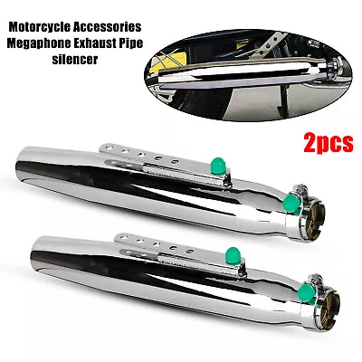 2Pcs 17  Universal Motorcycle Motorbike Exhaust Pipe Muffler Fit For Cafe Racer • $76.99