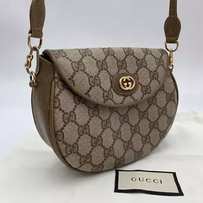 GUCCI GG Supreme Shoulder Bag PVC Brown Authentic F0409284 • $331