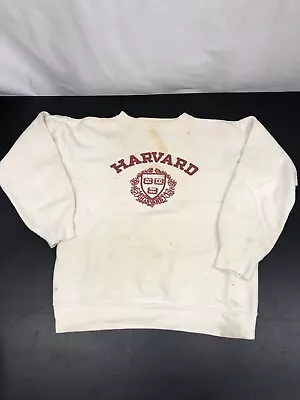 Vintage 50s 60s  Harvard University Spell Out Crest Shield Sweatshirt S RARE • $115