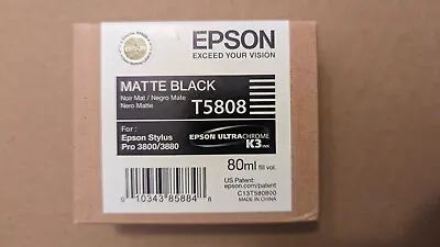 Lot 2x Genuine OEM Epson Pro 3800 3880 Matte Black Ink T5808 T580800 Expired  • $47.97